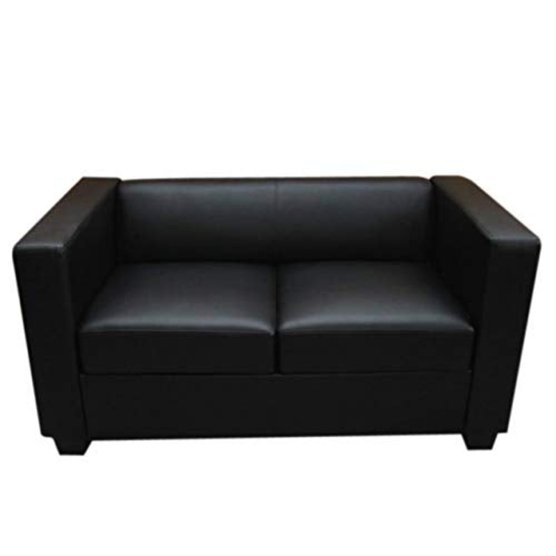 Serie Lille M65 divano sofa 2 posti 70x75x137cm ~ nero pelle