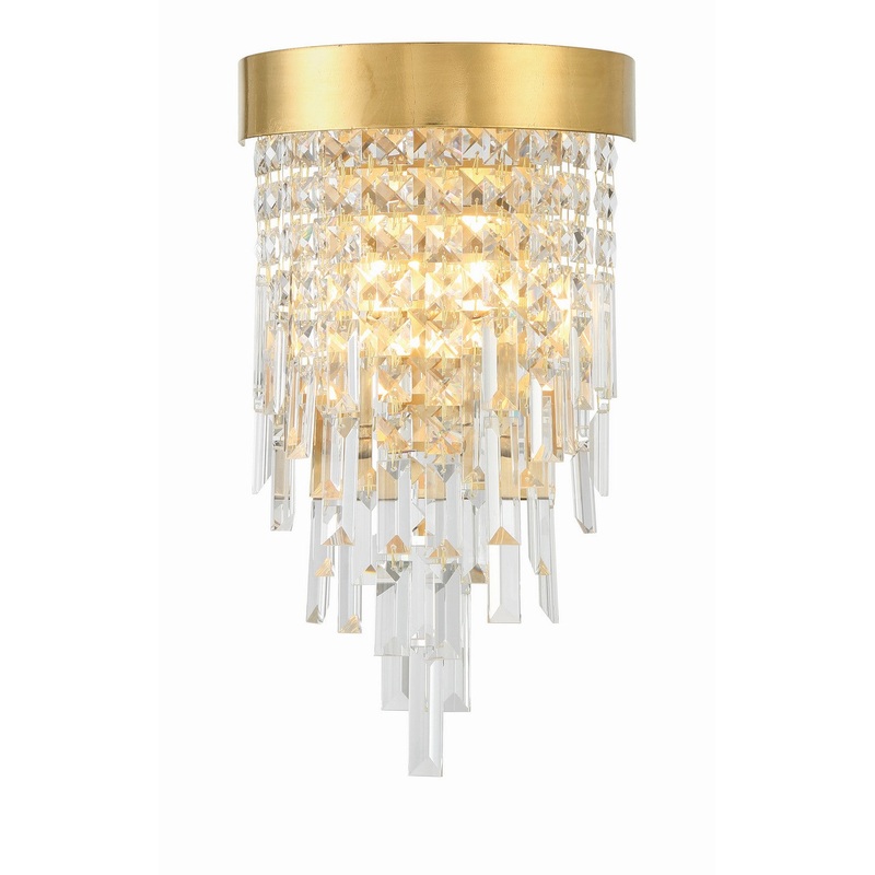 Two Light Wall Sconce from the Winfield Collection in Antique Gold Finish by Crystorama