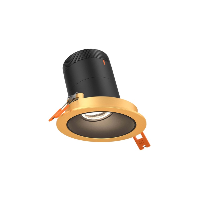 3″ Modular Downlight Black with Gold Trim 20 Degrees Sloped Ceiling