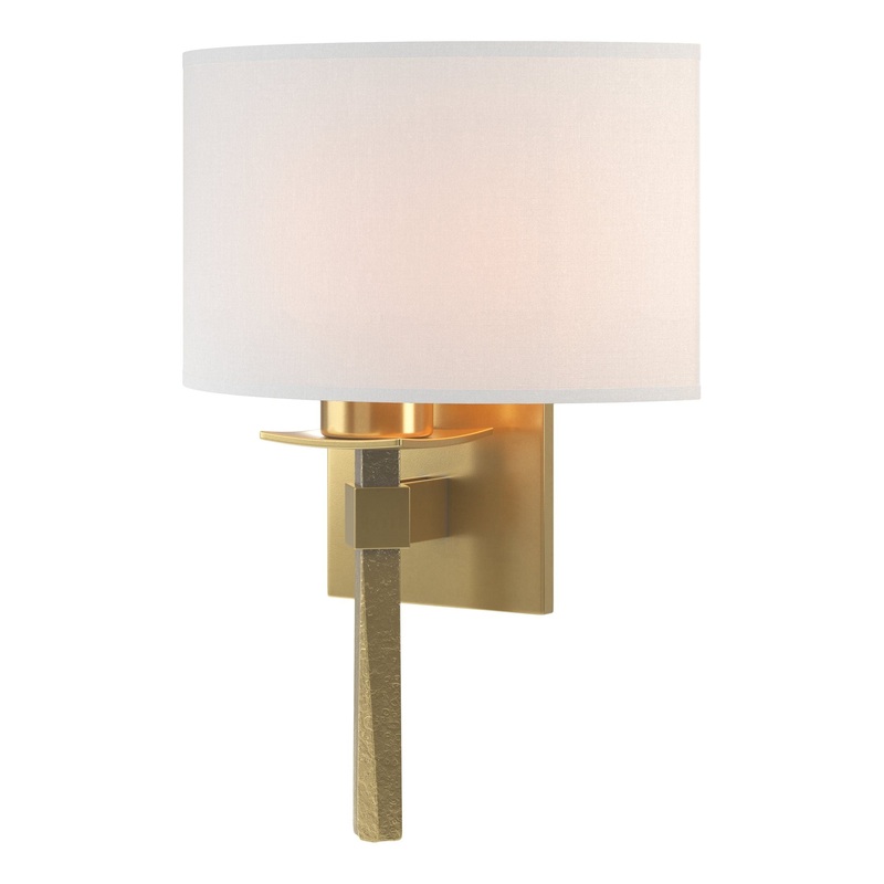 Beacon Hall Half Drum Shade Sconce Modern Brass Natural Anna Shade (SF)