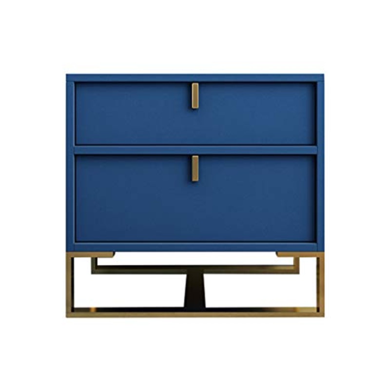 FAPROL Comodino per Camerette Simplicity Comodini con Cassetti Comodina con Staffa Metallica Comodino Stile Moderno Armadietti Portaoggetti Blue