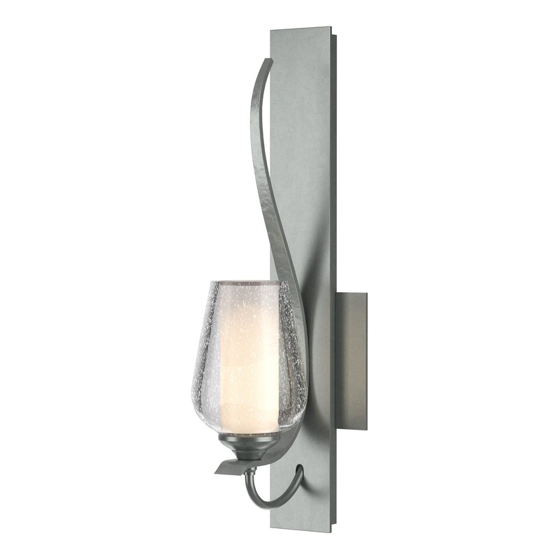 Flora Sconce Vintage Platinum Seeded Glass with Opal Diffuser (ZS)