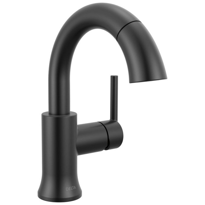 Lavatory Faucet Trinsic 1 Lever ADA WaterSense/CALGreen Matte Black 1.2 Gallons per Minute Deck Mount Metal Pop-Up Drain 1/3 Hole MagnaTite Docking