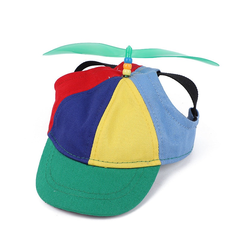 M Green Pet Baseball Cap with Spinning Propeller – Colorful Fun Design – See Details for Sizing