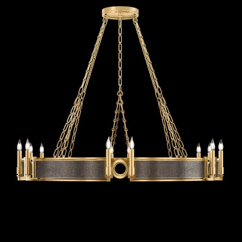 Mirage 49.75″W Round Chandelier Gold Leaf/Brass/Pebble