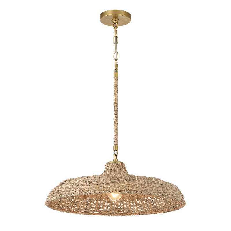 One Light Pendant from the Odessa Collection in Soft Gold Finish by Crystorama