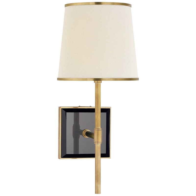 One Light Wall Sconce from the Bradford Collection in Soft Brass And Black Finish by Visual Comfort Signature
