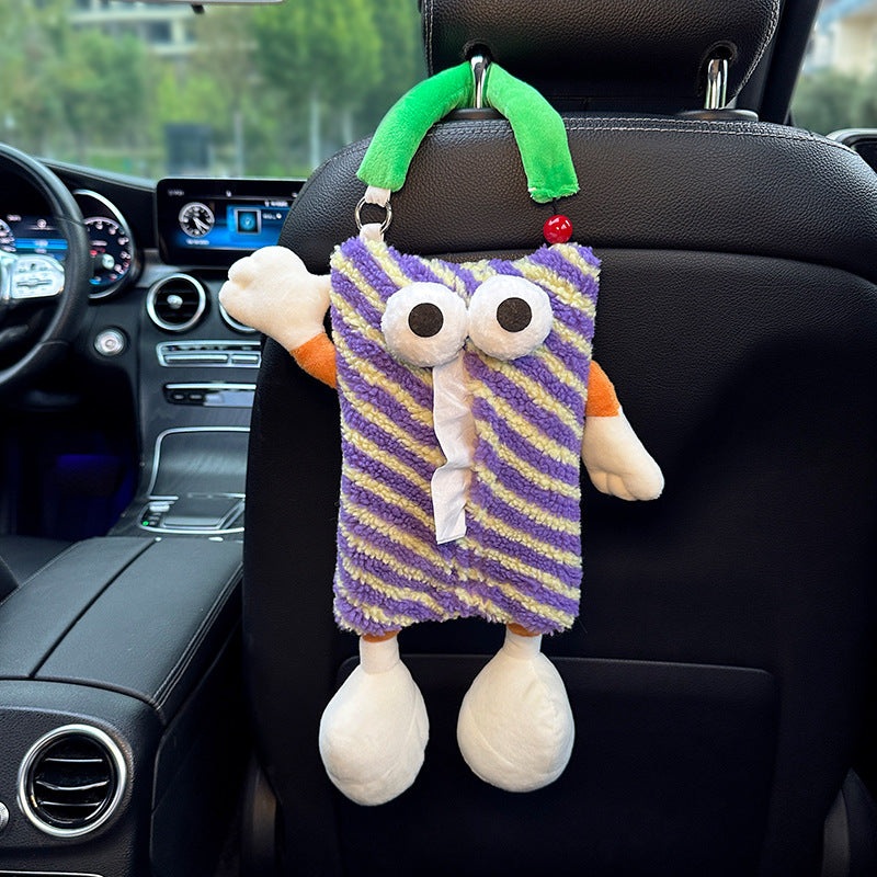 Purple Striped Tissue Holder for Car – Fun Design