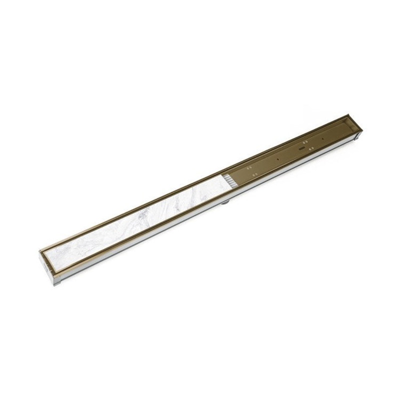 STIF65 60″ Site Sizeable Linear Drain Kit with Tile Insert Frame – Bronze Stainless Steel/PVC
