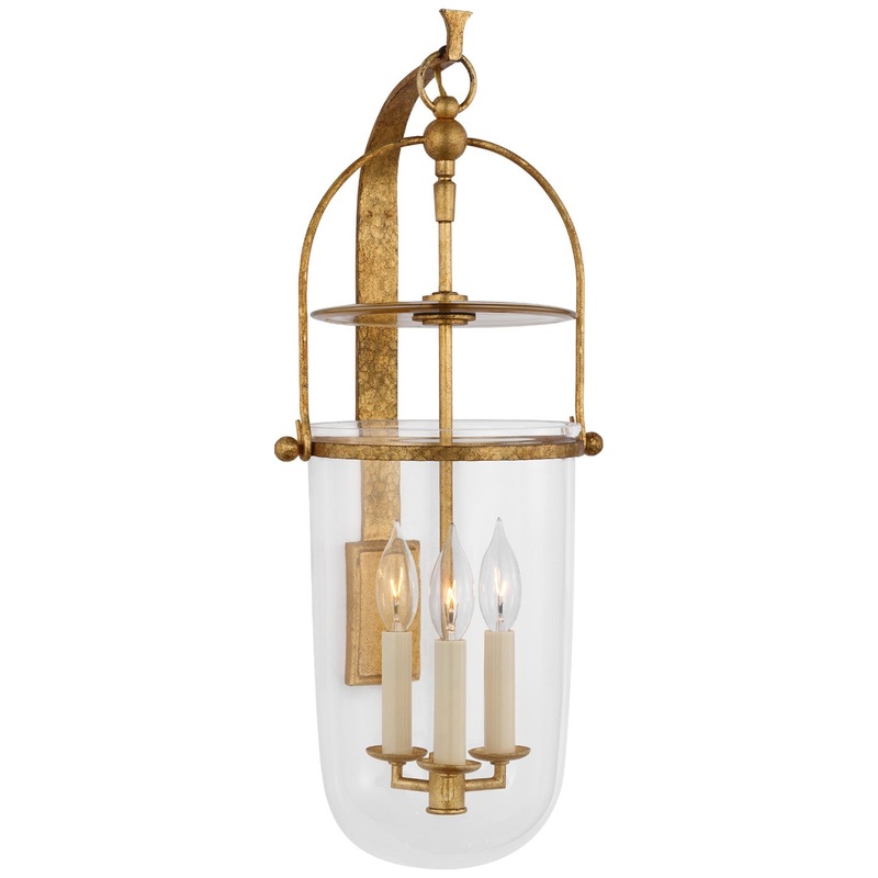 Three Light Wall Mount from the Lorford Collection in Gilded Iron Finish by Visual Comfort Signature