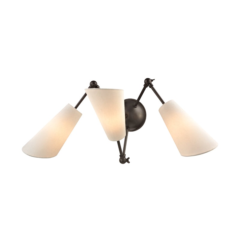 Three Light Wall Sconce from the Buckingham Collection in Old Bronze Finish by Hudson Valley
