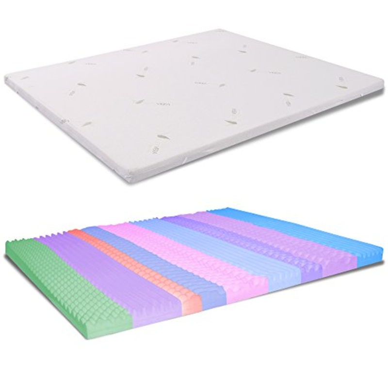 Topper Memory Foam A 9 Zone Matrimoniale 165X200 Alto 5 Fuori Misura SFODERABILE in Aloe Vera