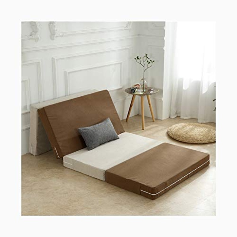 YANGLY 8 Centimetri di Spessore Materasso Pieghevole Multifunzione 4 Fold Materasso for I Giochi di Gioco, Picnic, Yoga, Tatami (Color : Striped Brown, Size : 35x75inch)