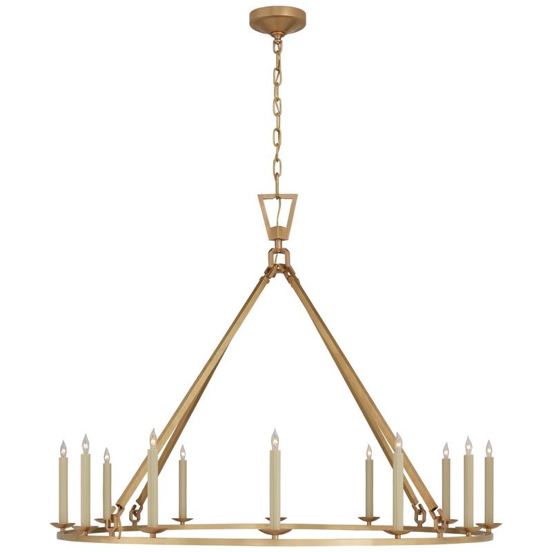 12 Light Chandelier from the Darlana Ring Collection in Antique-Burnished Brass Finish by Visual Comfort Signature