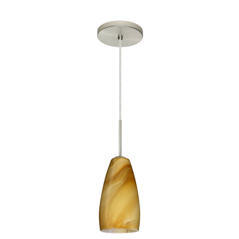 Besa 1BT-1509HN-HAL-SN Chrissy One Light Pendant Satin Nickel