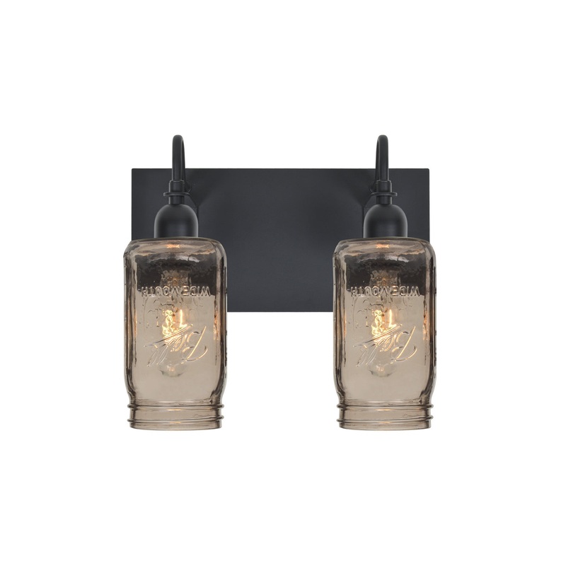 Besa 2WG-MILO4SM-BK Milo Two Light Wall Sconce Black