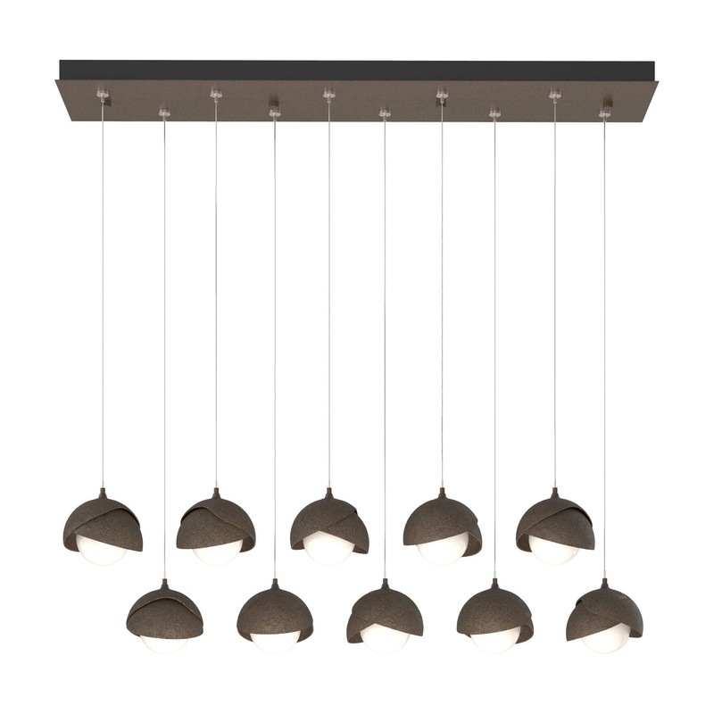 Brooklyn 10-Light Double Shade Pendant Bronze Bronze