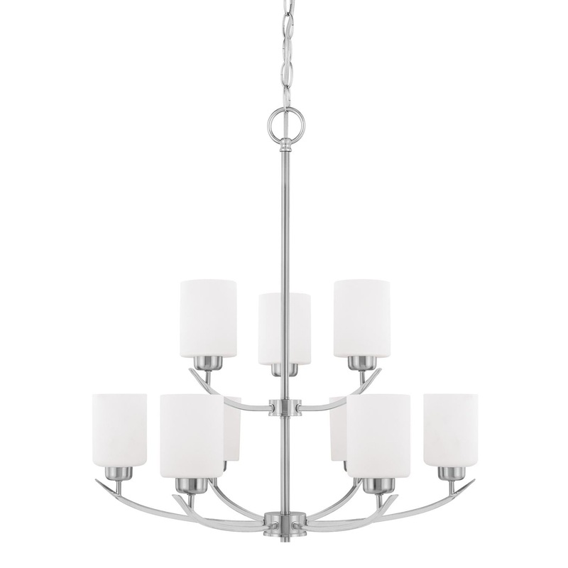 Capital Lighting 415291BN-338 Dixon 9 Light Chandelier Brushed Nickel