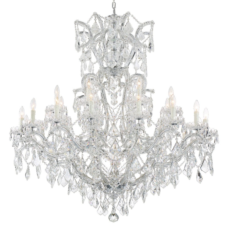 Crystorama 4424-CH-CL-S Maria Theresa 25 Light Chandelier Polished Chrome