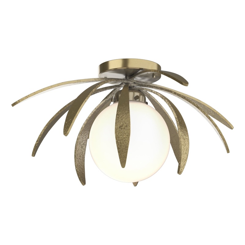 Dahlia Semi-Flush Modern Brass Opal Glass (GG)