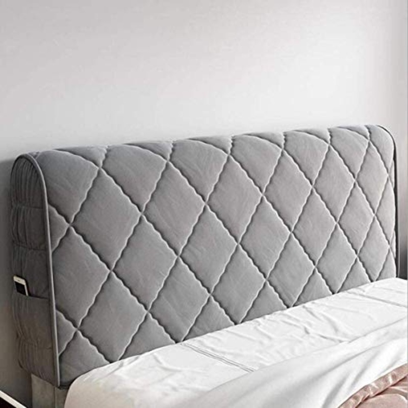 HDGZ Copertura per Testiera per Letto Copri Testata Letto Matrimoniale Singolo per Letto Copertura Protettiva con Fondo Elastico per La Decorazione del Letto (Color : Gray, Size : 1.5m)