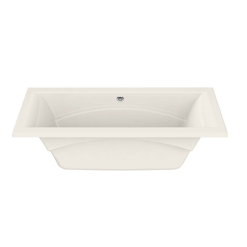 MAAX 101270-055-007 Optik 7236 Acrylic Undermount Center Drain Aerofeel Bathtub in Biscuit