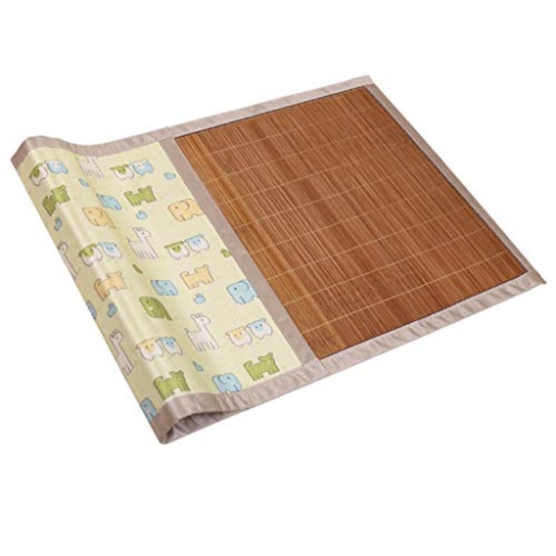 MBY Materassino in bamb, Bambino Bambini Cartone Animato Seta Ghiacciata Doppia Faccia Scuola Materna Pisolino Stuoia Carbonizzato bamb (Size : 60100cm)