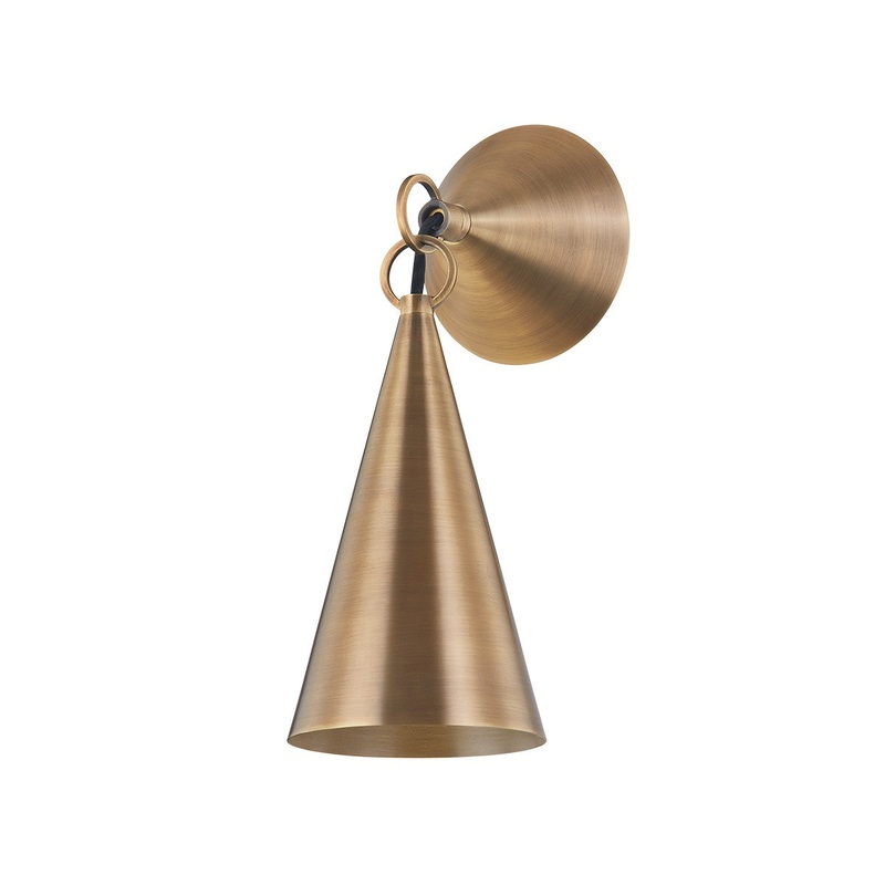 One Light Wall Sconce from the Midvale Collection in Patina Brass Finish by Troy Lighting