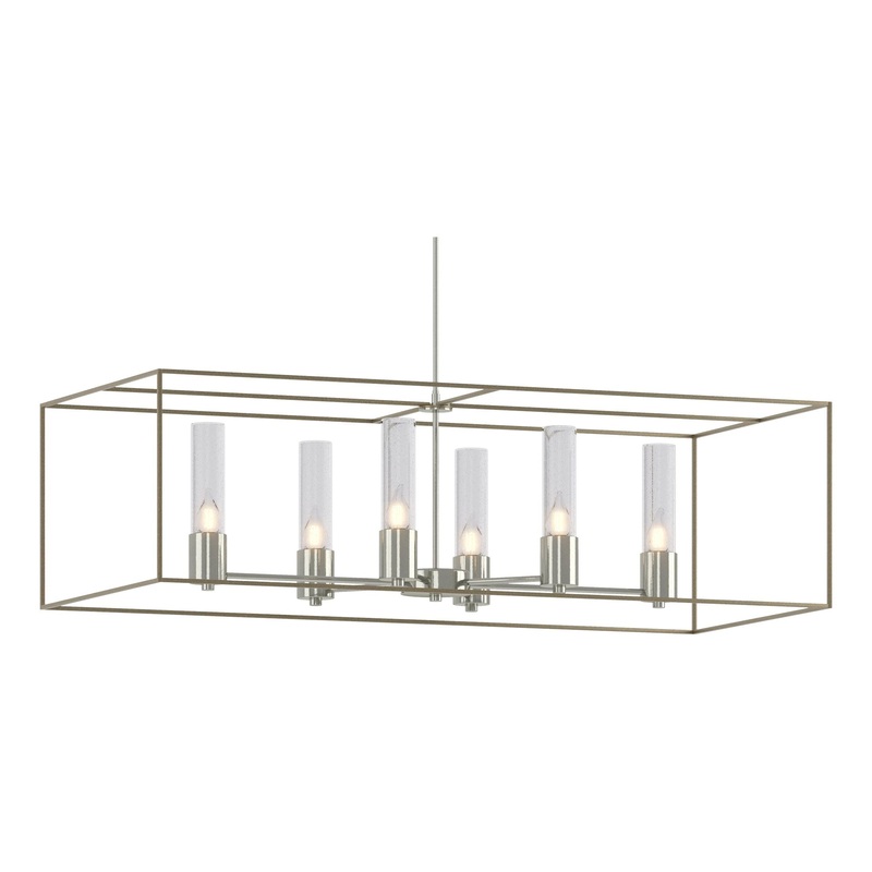 Portico Pendant Sterling Soft Gold Seeded Clear Glass (II)