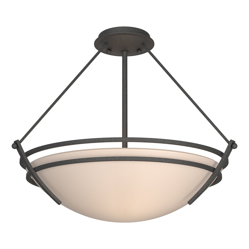 Presidio Tryne Semi-Flush Natural Iron Sand Glass (SS)