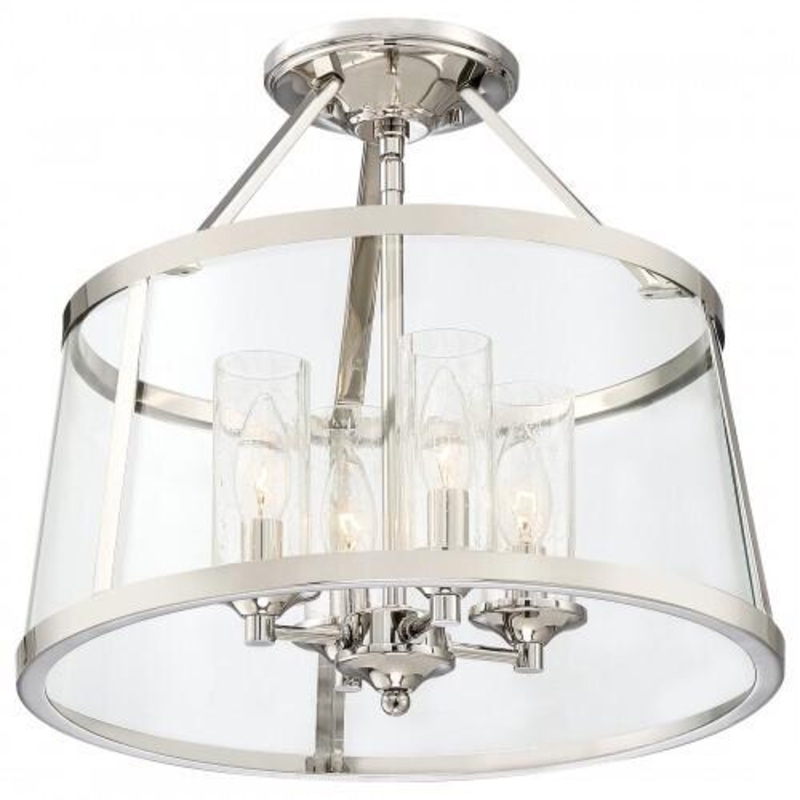Quoizel BAW1716PK Barlow Semi flush 16″d polished nickel Semi-Flush Mount