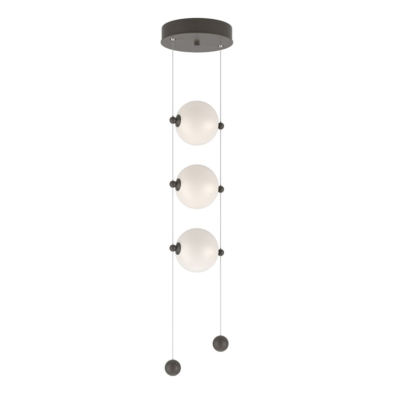 Abacus 3-Light LED Pendant Dark Smoke Opal Glass (GG)
