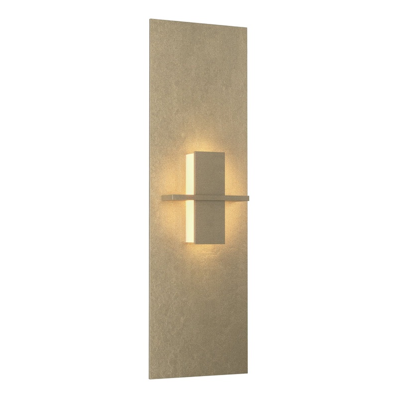 Aperture Vertical Sconce Soft Gold White Art Glass (BB)