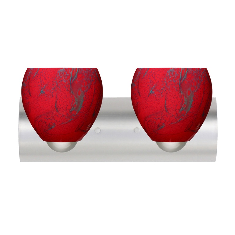 Besa 2WZ-4122MA-LED-SN Bolla Two Light Wall Sconce Satin Nickel