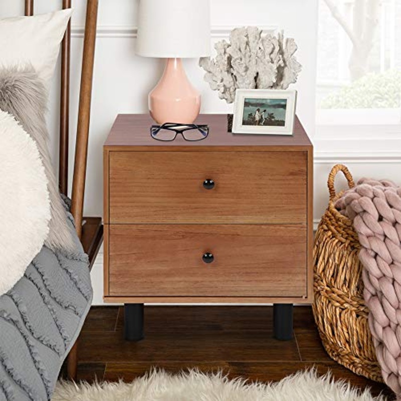 Comodino con 2 cassetti Comodino Mobile contenitore per comodino Fine divano Tavolino in legno Tavolino