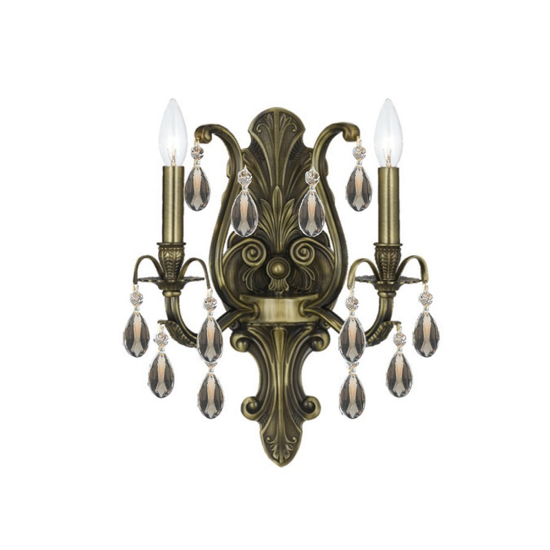 Crystorama 5563-AB-GT-S Dawson Two Light Wall Sconce Antique Brass