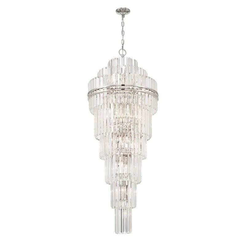 Crystorama HAY-1419-PN Hayes 31 Light Chandelier Polished Nickel