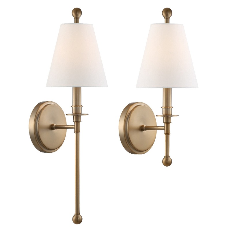 Crystorama RIV-382-AG Riverdale One Light Wall Sconce Aged Brass