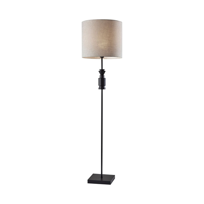 Elton Floor Lamp Black + Black Wood