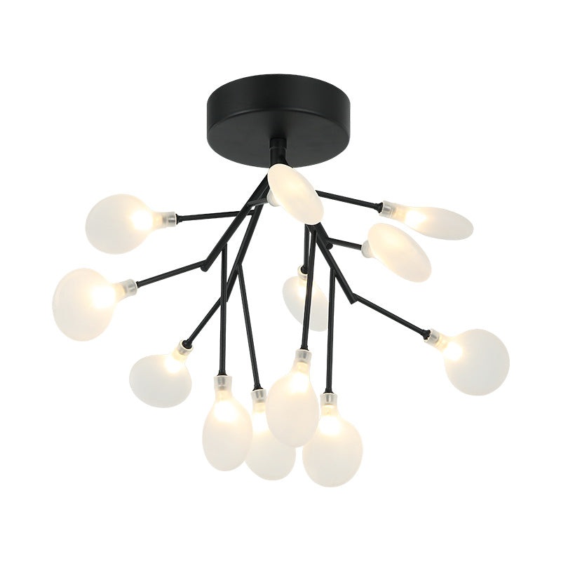 Hydrangea Bloom 12-Light Ceiling Mount Matte Black