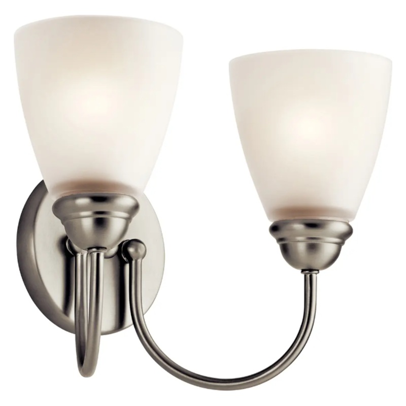 Jolie 13″ 2-Light Vanity Light Brushed Nickel With LED Bulb(s)