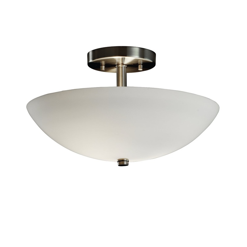 LED Semi-Flush Mount from the Fusion Collection in Brushed Nickel Finish by Justice Designs