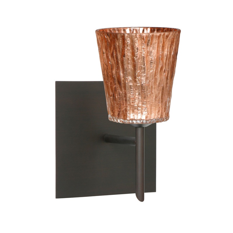 One Light Wall Sconce from the Nico Collection in Bronze Finish by Besa