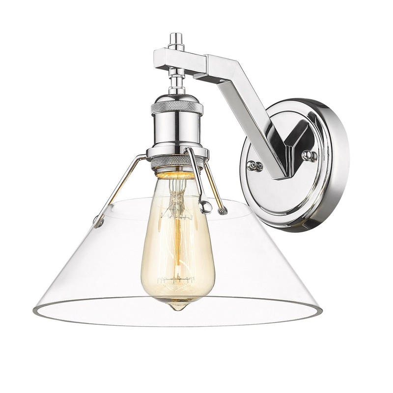 One Light Wall Sconce from the Orwell Collection in Chrome Finish by Golden