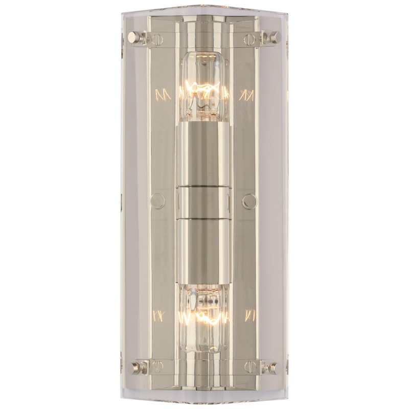Two Light Wall Sconce from the Clayton Collection in Crystal And Polished Nickel Finish by Visual Comfort Signature