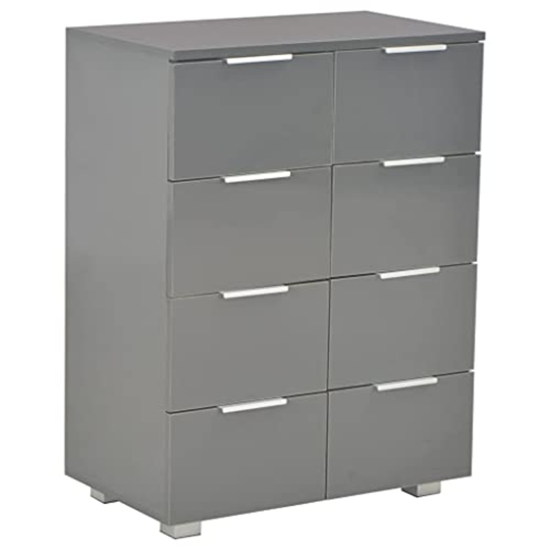vidaXL Credenza con Finitura Lucida Pratica Raffinata Moderna Accattivante Spaziosa Durevole Funzionale Madia Buffet Vetrina Grigia in Truciolato