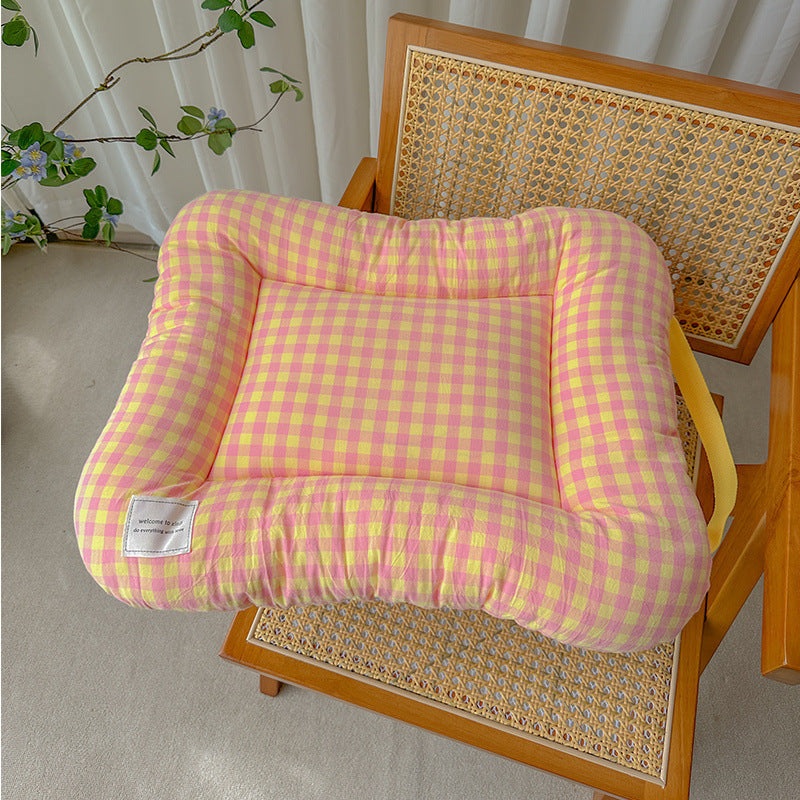 XS Orange All-Season Pet Bed – Soft Washable Dog & Cat Mat with Comfortable Cushion – Warm Winter Padding for Small to Large Pets