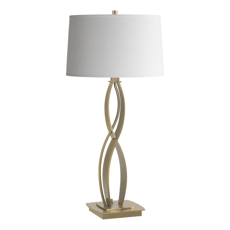 Almost Infinity Table Lamp Modern Brass Natural Anna Shade (SF)