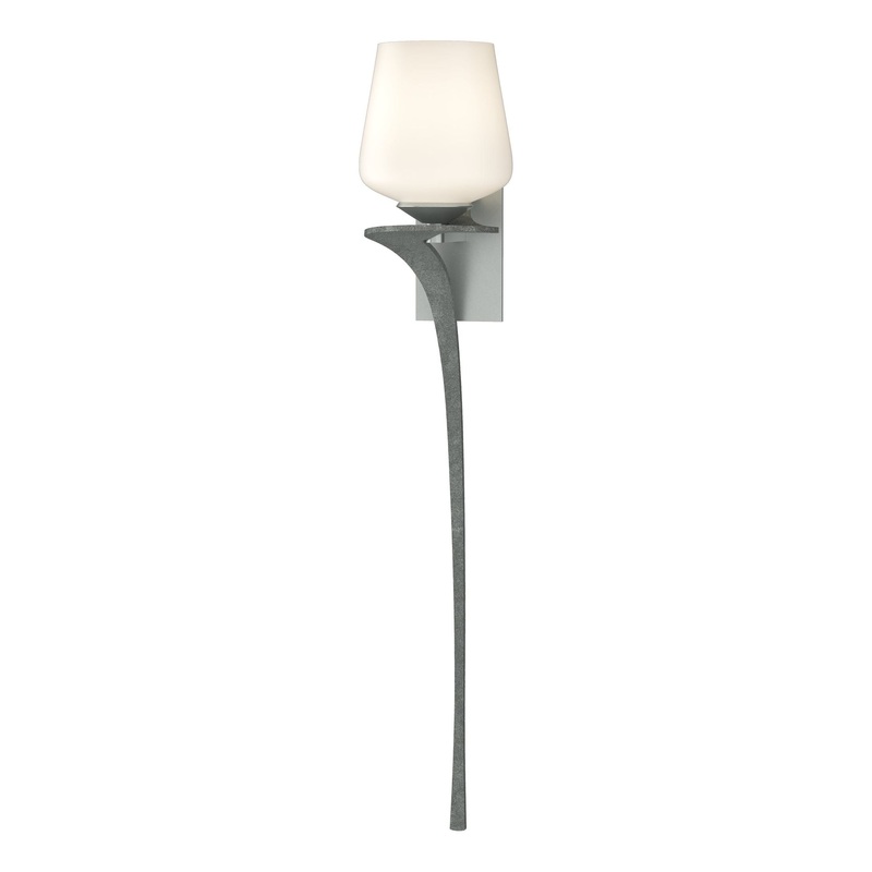 Antasia Single Glass 1-Light Sconce Vintage Platinum Left