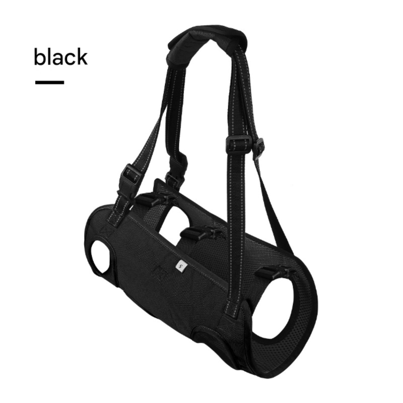 Black Pet Support Harness for Senior and Disabled Dogs – Adjustable Chest and Back Support Leash(Size L)